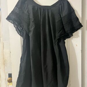 Old Navy Black Boxy Midi Dress